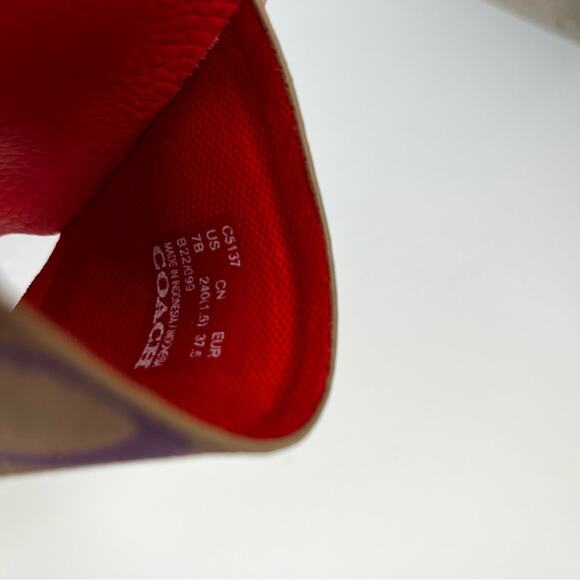 Coach Udele Sport Slide sandals rainbow signature canvas - 7B - Picture 9 of 11